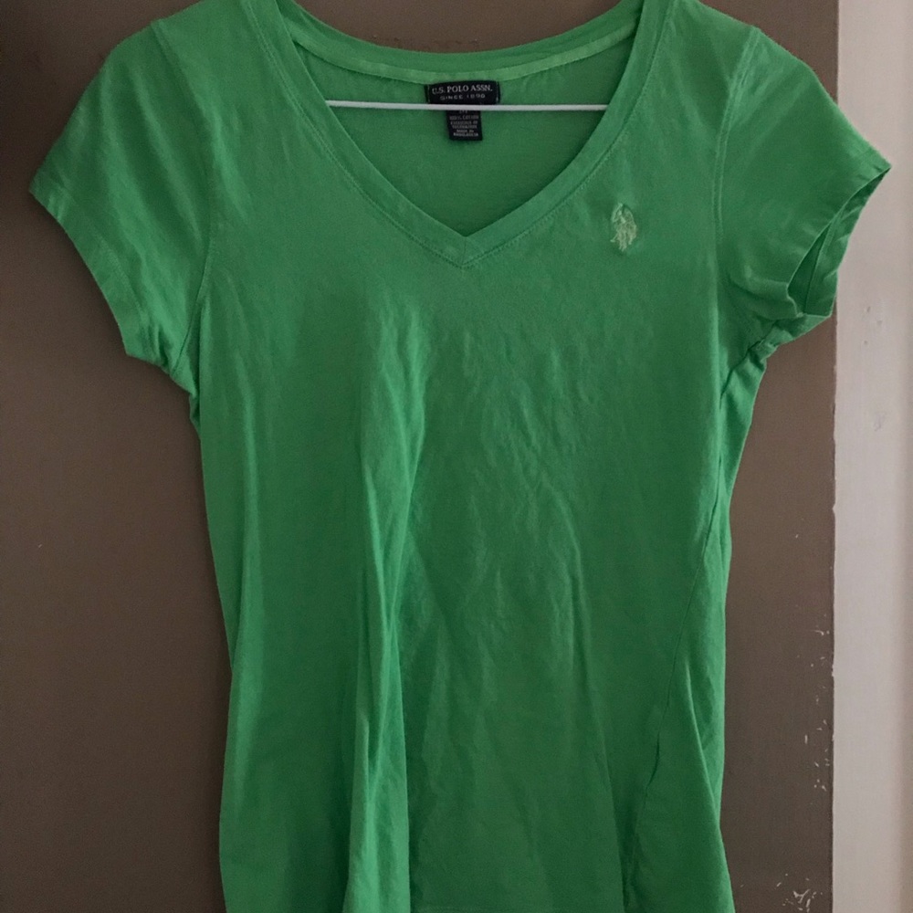 U.S. Polo in lime green. Size M